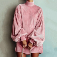 Nouvelle Arrivée 2026 – Robe Élégante Femme à Manches Lanternes Amples et Longues – Tenue Décontractée pour le Bureau – Personnalisation Disponible