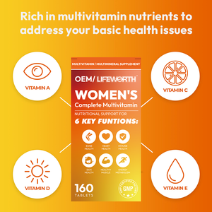 Suplemento de tabletas multivitamínicas para mujeres de LIFEWORTH con vitamina <span class=keywords><strong>B</strong></span>, C, D, E, zinc, biotina para el apoyo de la salud inmunológica - Product Image 2