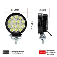 Projecteur de travail LED étanche haute luminosité 45W 4 pouces 12-48V pour excavatrice, lampe accessoire pour engins de construction