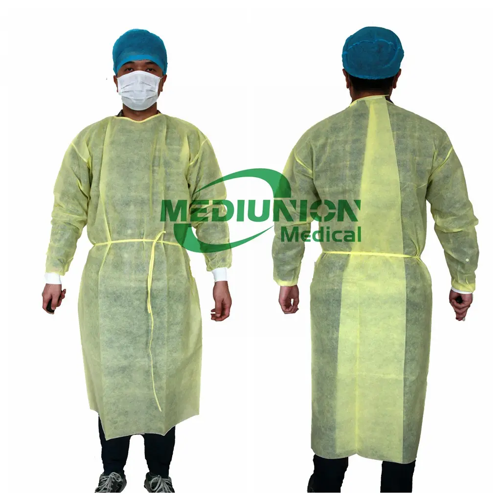 Disposable Isolation Gown Polypropylene Isolation Gowns Knit Cuff Long Sleeve Isolation Gown