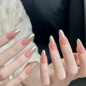 10 pièces cercueil Art <span class=keywords><strong>faux</strong></span> <span class=keywords><strong>ongles</strong></span> ensemble Style français <span class=keywords><strong>ongles</strong></span> artificiels avec support adhésif Kits <span class=keywords><strong>à</strong></span> presser correspondant - Product Image 6