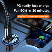 Chargeur de batterie de voiture Portable intelligent 12V 24V prise de Conversion allume-cigare de voiture USB 30W PD USB chargeur de voiture rapide