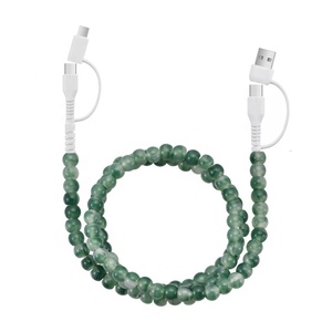 สายชาร์จแบบ Type-C 4-in-1 สีชมพูไล่เฉดแบบลูกปัด รองรับการชาร์จเร็ว 3A ตัวนำทองแดงแท้ สำหรับอุปกรณ์เสริมคอมพิวเตอร์และโทรศัพท์ - Product Image 3