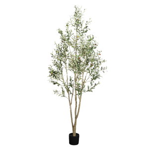 Albero di Ulivo in Vaso di Plastica Nera, Foglie Verdi, Piante Artificiali in Vaso, Decorazione Verde con Vaso, Piante Artificiali in Vaso - Product Image 4