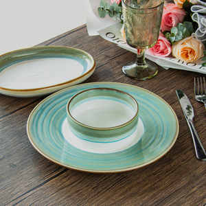 Unique Reactive Handcrafted Platos Juego Vajilla Assiettes En Porcelaine Nordic Platos Plato Juego de cerámica Vajilla para restaurante - Product Image 5