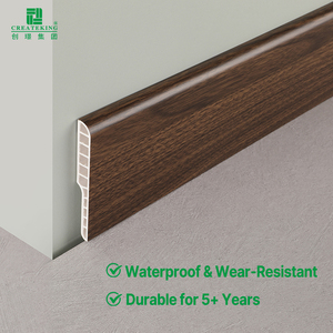 Profilé <span class=keywords><strong>de</strong></span> plinthe WPC blanc moderne 80mm/100mm conforme REACH, apprêté, pour la rénovation <span class=keywords><strong>de</strong></span> luxe des appartements et des hôtels - Product Image 5