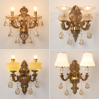 Lampe murale rétro en cristal classique européenne, éclairage intérieur de luxe pour hall d'hôtel, couloir, escalier, chambre à coucher, décoration
