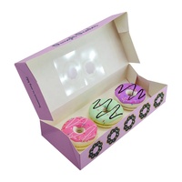Boîte à donuts mochi violette biodégradable de qualité alimentaire pour macarons, crêpes, pâtisserie, cadeaux, sushi, traiteur, déjeuner, emballage en papier