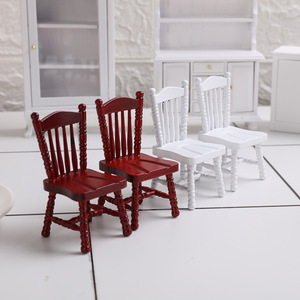 1:12 casa de muñecas miniatura Europea mesa de comedor silla modelo DIY accesorios de juguete de madera jugar silla Windsor casa de muñecas - Product Image 3