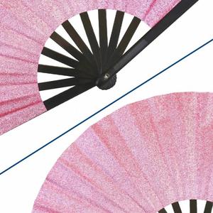Custom logo Glitter Folding Clack Handheld Foldable Decorative Fans Hand Fan for Dance - Product Image 4