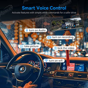 Adinkam 4K + 1080P gương Dash Cam màn hình cảm ứng dòng phương tiện truyền thông DVR với G-<span class=keywords><strong>sensor</strong></span>, 24h đậu xe giám sát, khung cho carlover - Product Image 3