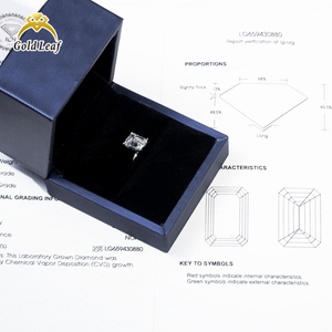 Anillo de Compromiso y Boda de Lujo Personalizado en Oro Platino de 14K para Mujer, con Diamante Cultivado en Laboratorio de 2CT VVS D, Corte Esmeralda, con Certificado IGI - Product Image 2