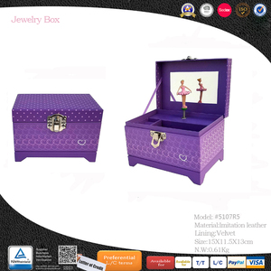 Scatola di gioielli musicali con Ballerina in pelle personalizzata - Product Image 6