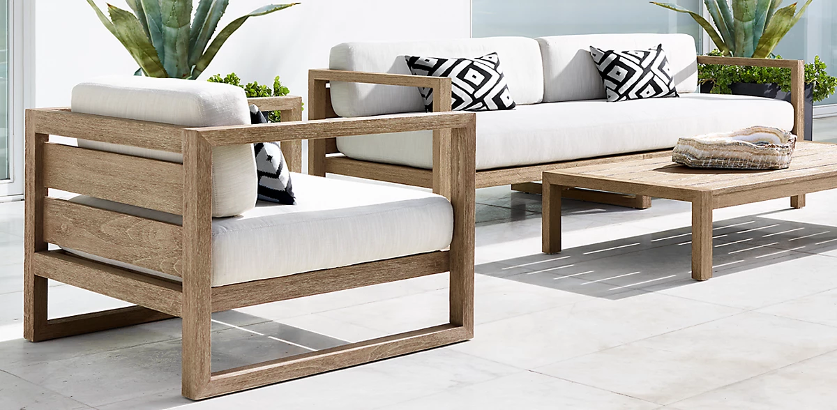 Wholesale Factory High End Patio Outdoor Luxury All Weather Solid Wood Teak Garden Sofa
