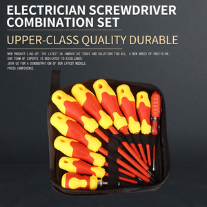 Electrician <b>Screwdriver</b> Set 10 Pc Insulated VDE Rated Industrial Grade Cross Phillips Bit Matte Finish Plastic Handle Anti-Slip - Product Image 1
