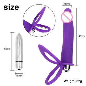 無料カスタムボックス - ダブルペネトレーションバイブレーターペニスストラップオンディルドストラップオンバイブレーションアナルプラグアダルト製品カップル初心者向け - Product Image 2