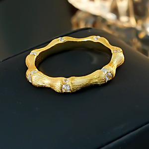 Nuovo Anello in Argento S925 con Motivo Bambù, Anello a Nodo di Bambù Spazzolato Sicuro, Versatile per l'Uso <span class=keywords><strong>Quotidiano</strong></span>, Gioielli da Matrimonio per Donne - Product Image 2