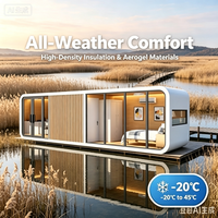 Cabane de glamping Apple anti-corrosion pour la côte, maison modulaire résistante à l'humidité pour camping en bord de mer