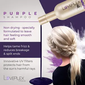 LOVEPLEX 300ml Mild Formulation Purple Silver Daily Shampoo For Blonde Hair Treatment