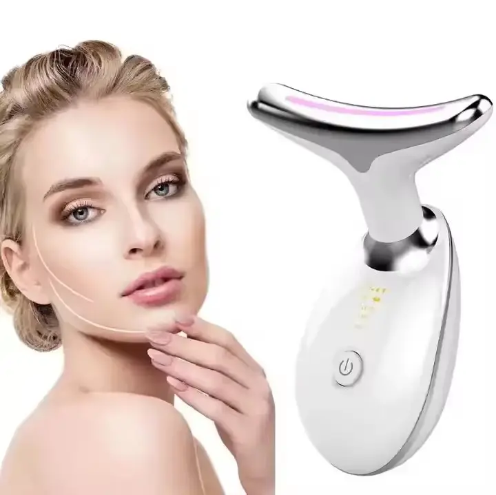 Vendita calda 3 in 1 Ems Led Photon terapia viso collo rughe contorno modellante massaggiatore facciale per tutti i giorni