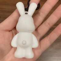 Porte-clés en résine DIY pour enfants, ours mignon, lapin de dessin animé, en vinyle peint à la main, pour cadeaux de Noël, de la Saint-Valentin et de la Fête des Mères