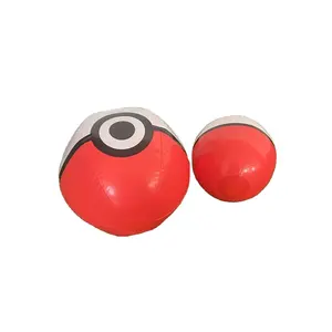 批发亚马逊PVC充气眼睛沙滩球红色精灵球
