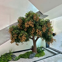 Künstlicher Longan-Baum UV-Beständig Wartungsfrei Künstlicher Obstbaum für Innen- und Außenbereich Gewerbliche Nutzung