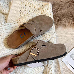 Sandales <span class=keywords><strong>Birkenstock</strong></span> en cuir véritable respirantes et antidérapantes pour hommes, tongs décontractées unisexes avec <span class=keywords><strong>semelle</strong></span> intérieure ultra-douce pour un confort quotidien - Product Image 5