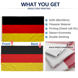 Drapeau allemand 3x5 pieds en polyester, impression recto, œillets en laiton, double couture, Deutschland, vente en gros, 3x5 90x150cm, drapeau allemand - Product Image 3