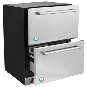 24 pollici elettrico doppio <span class=keywords><strong>cassetti</strong></span> in acciaio inox <span class=keywords><strong>da</strong></span> banco frigorifero per interni esterni frigo Freezer per la casa di bevande - Product Image 3