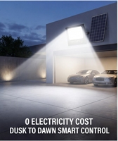 Projecteur LED solaire intelligent à télécommande, résistant aux intempéries, haute efficacité, pour villa, cour et espaces publics