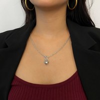Nouveau style de bijoux, bijoux fins, plaqué or 18 carats, collier à boucle Ot, collier en argent Sterling 925 avec pendentif en forme de cœur pour femmes et filles