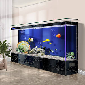 Large Floor-standing Wall-mounted Lighted Rectangular Ultra-clear Glass <strong>Fish</strong> <strong>Tank</strong> Rectangular Aquarium for Living Room - Product Image 4