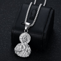 Collier Pendentif Catholique Saint Jude en Acier Inoxydable 316L Plaqué Or 18K, Tendance et Étanche, Vente Chaude