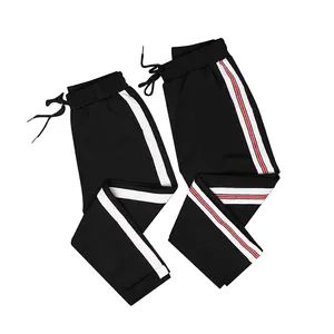 Pantalones deportivos para correr para mujer, cinta de rayas con cordón lateral, para correr