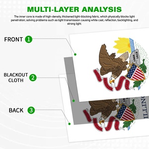Wholesale Custom Garden Flag 12x18 Double Sided USA Illinois Bald Eagle Shield Prairie <b>Banner</b> Flag Promotional Flags - Product Image 3