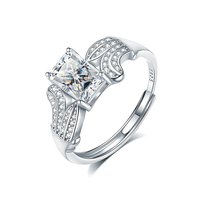 Bague Cactus pour Femme Mlluki en Argent Sterling 925 avec Moissanite 1 Carat 5x7 en forme de cube de sucre