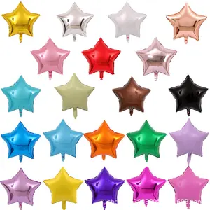 Globos de aluminio de Color sólido con forma de estrella, decoración para fiesta de feliz cumpleaños, juego de Globos de aluminio de helio para fiesta, 10 pulgadas, venta al por mayor