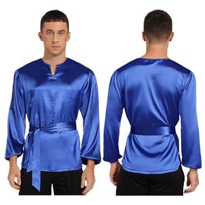 Camisa litúrgica para hombre, blusas holgadas, tops para danza lírica, eventos de ballet latino, ropa, trajes de baile - Product Image 2