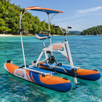 Vélo aquatique à pédales pour une personne, gonflable, avec ponton en PVC durable, pour les loisirs aquatiques sur lac et océan.