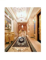 Carrelage de sol en porcelaine cristal personnalisé au design luxueux Motif de carreaux de tapis en céramique 3D
