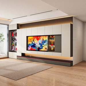 <b>Wall</b> <b>Mounted</b> LED Television Cabinet <b>for</b> Living Room Home Theater Installations Wood Fits 65 in and up - Product Image 2