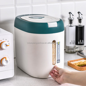 Organizador de despensa de cocina multiusos Cubo de harina Grano Cereal Dispensador de alimentos secos Contenedor de almacenamiento de arroz con taza medidora - Product Image 4