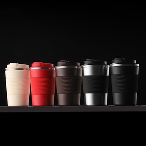 Leather Cased Coffee Mug 510ml Leak Proof Insulated Travel Cup Outdoor Portable Stainless Steel Tumbler - Product Image 3