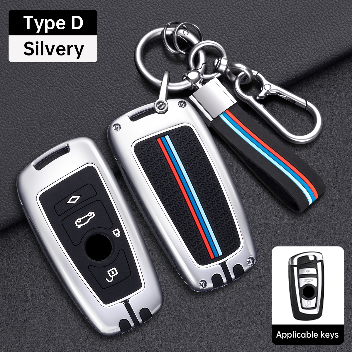 Type D-silvery+Silicone rope buckle