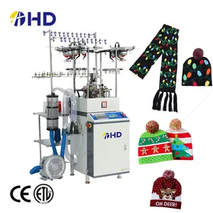 Supply professional design software automatic circular christmas cap and scarf knitting machine