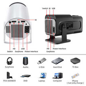 4k 720P hy320 Pro hy300 240p YG300 proyector tikto bán nóng Full HD xách tay máy chiếu ngoài trời rạp hát tại nhà proyector - Product Image 5