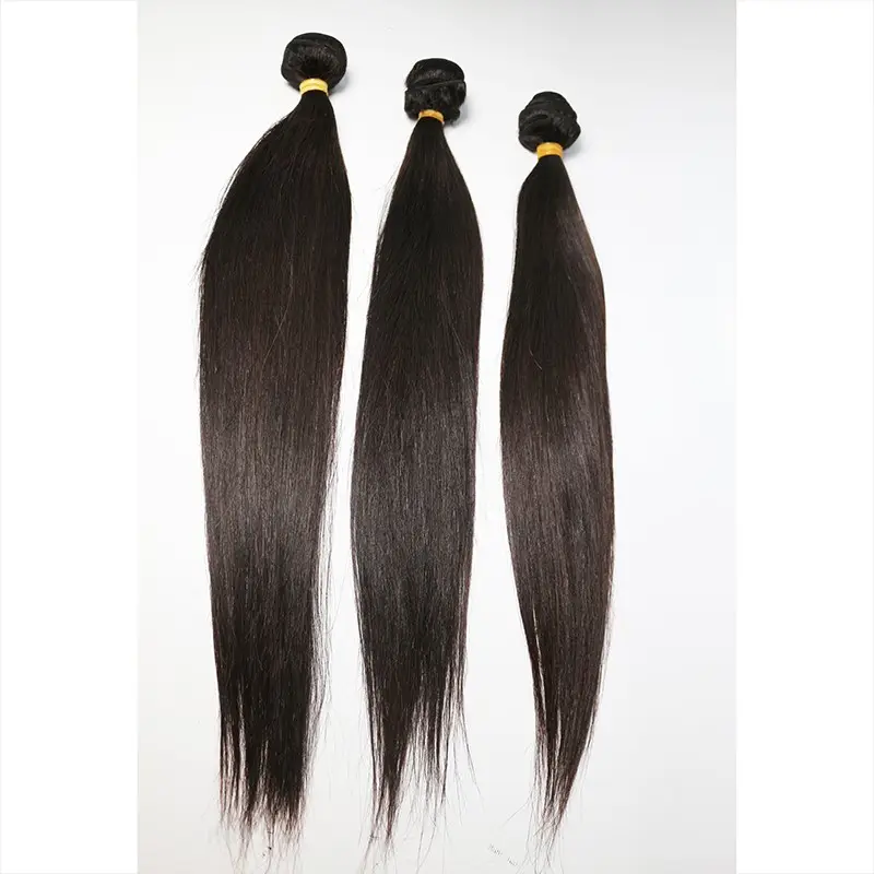 Hot sale high quality straight virgin human hair 3 bundles 14''16''18''with 4x4 HD lace closure 14'' bundles deal