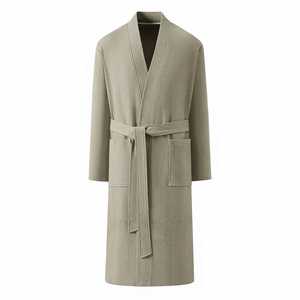 Nouvelle arrivée 2026 Peignoir en tissu gaufré 100% coton - Robe longue de type cardigan pour hommes et femmes, idéal pour les hôtels et les chambres d'hôtes - Product Image 4