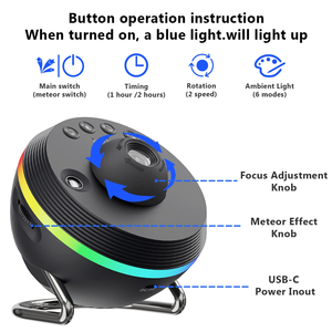 Thiết kế hiện đại sao băng 13 1 siêu rõ ràng <span class=keywords><strong>Galaxy</strong></span> chiếu ánh sáng ban đêm đèn LED Powered ROTARY không gian bóng ABS cơ thể wifi cho phòng ngủ - Product Image 3